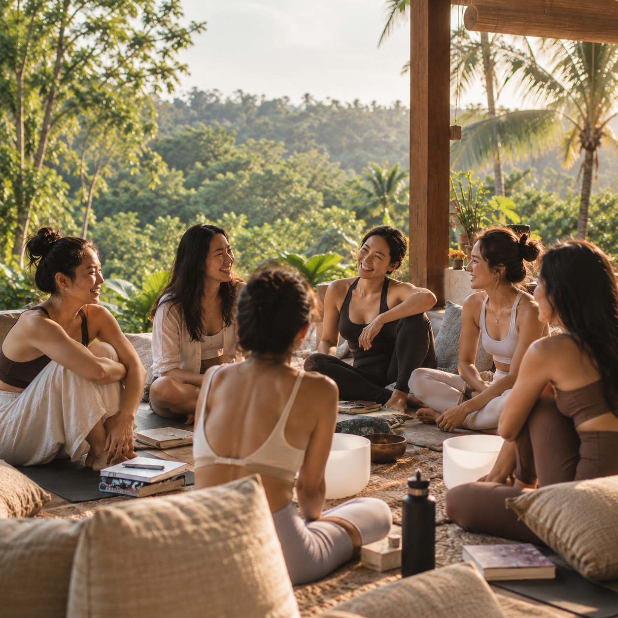 Women gathered in circle for the One Moment Women's Retreat